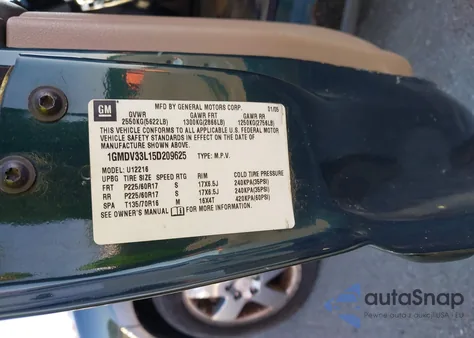 2005 Pontiac Montana Sv6 Fwd z USA, uszkodzony, nr VIN 1GMDV33L15D209625